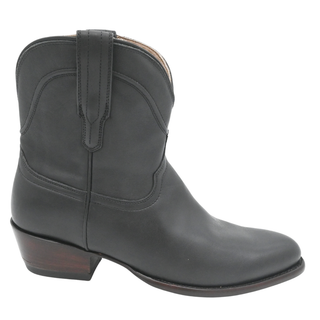 TECOVAS | The Penny Black Leather Ankle Western Booties