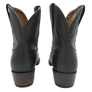 TECOVAS | The Penny Black Leather Ankle Western Booties