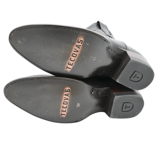 TECOVAS | The Penny Black Leather Ankle Western Booties