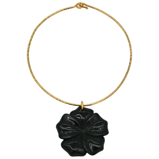 NEST | Black Onyx Flower Collar Necklace