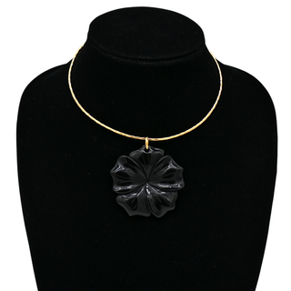 NEST | Black Onyx Flower Collar Necklace