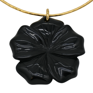 NEST | Black Onyx Flower Collar Necklace