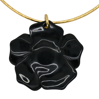 NEST | Black Onyx Flower Collar Necklace