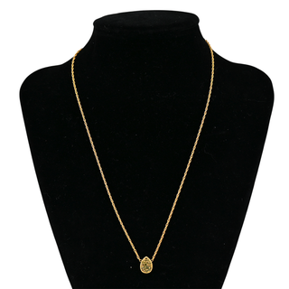 JULIE VOS | Peridot Pavé Teardrop Delicate Necklace