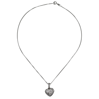 &nbsp; | Sterling Silver Crystal Heart Necklace