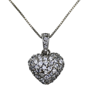 &nbsp; | Sterling Silver Crystal Heart Necklace