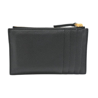 VALENTINO | Vlogo Zip Black Leather Card Holder