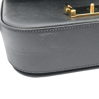 PRADA | Black Saffiano Lux Embleme Flap Crossbody Bag