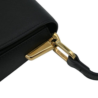 PRADA | Black Saffiano Lux Embleme Flap Crossbody Bag