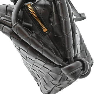 BOTTEGA VENETA | Loop Intrecciato Dark Brown Leather Weekend Bag