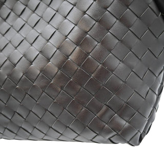 BOTTEGA VENETA | Loop Intrecciato Dark Brown Leather Weekend Bag