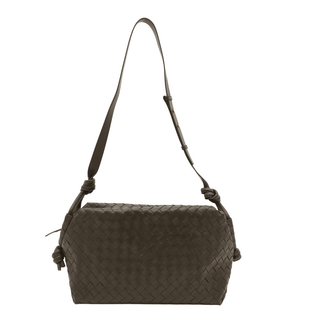 BOTTEGA VENETA | Loop Intrecciato Dark Brown Leather Weekend Bag