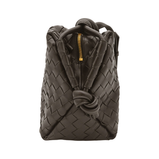 BOTTEGA VENETA | Loop Intrecciato Dark Brown Leather Weekend Bag