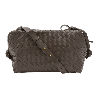 BOTTEGA VENETA | Loop Intrecciato Dark Brown Leather Weekend Bag