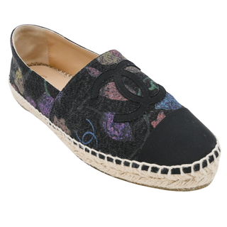 CHANEL | Multicolored Floral Twill CC Espadrilles