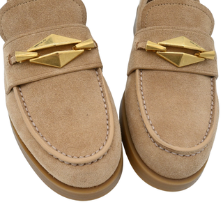 JIMMY CHOO | Maddie Diamond Biscuit Suede Loafers