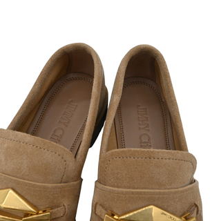 JIMMY CHOO | Maddie Diamond Biscuit Suede Loafers