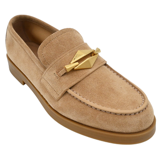 JIMMY CHOO | Maddie Diamond Biscuit Suede Loafers