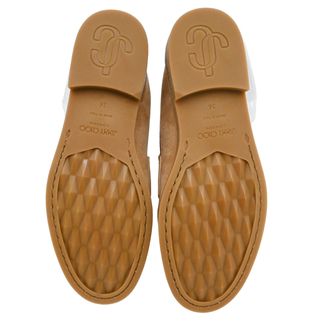 JIMMY CHOO | Maddie Diamond Biscuit Suede Loafers