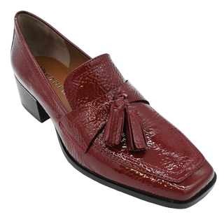 DONALD PLINER | Avi Oxwood Red Patent Heeled Loafers