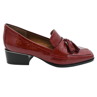 DONALD PLINER | Avi Oxwood Red Patent Heeled Loafers
