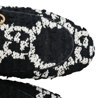 GUCCI | Jordaan Black & White GG Tweed Loafers