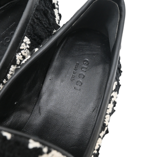 GUCCI | Jordaan Black & White GG Tweed Loafers