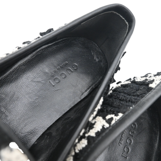 GUCCI | Jordaan Black & White GG Tweed Loafers