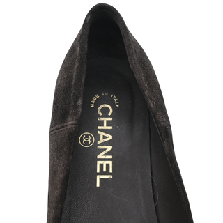 Brown Suede Camellia Flower Ballet Flats