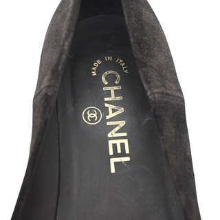 Brown Suede Camellia Flower Ballet Flats