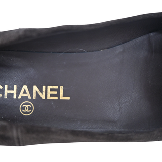 Brown Suede Camellia Flower Ballet Flats