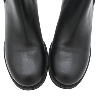 CHANEL | CC Black Leather Ankle Booties