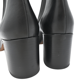 CHANEL | CC Black Leather Ankle Booties