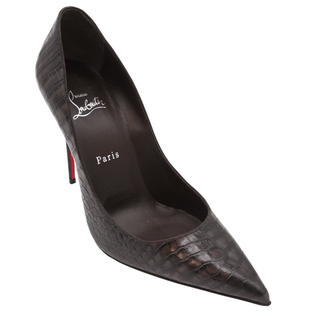 CHRISTIAN LOUBOUTIN | Kate Brown Croc-Embossed Pumps