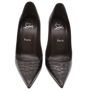 CHRISTIAN LOUBOUTIN | Kate Brown Croc-Embossed Pumps