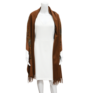 &nbsp; | Brown Paisley Fringe Scarf