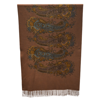 &nbsp; | Brown Paisley Fringe Scarf