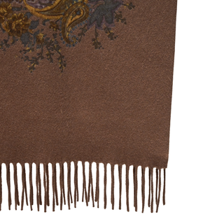 &nbsp; | Brown Paisley Fringe Scarf