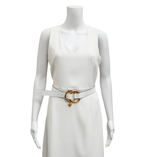 VERSACE | White Double-Ring Medusa Charm Belt
