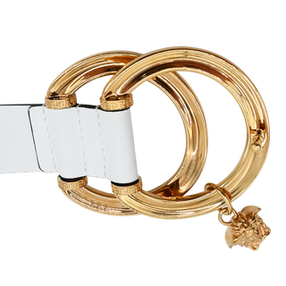 VERSACE | White Double-Ring Medusa Charm Belt