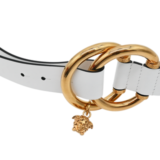 VERSACE | White Double-Ring Medusa Charm Belt