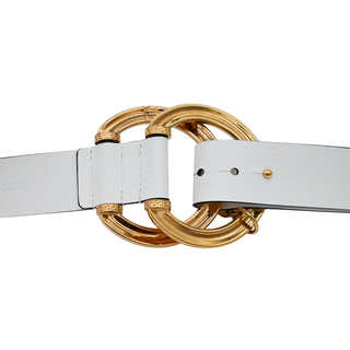 VERSACE | White Double-Ring Medusa Charm Belt