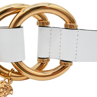 VERSACE | White Double-Ring Medusa Charm Belt