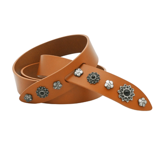 ISABEL MARANT | Tan Lecca Floral Studded Belt