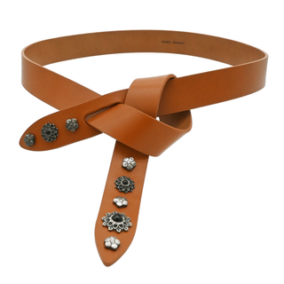 ISABEL MARANT | Tan Lecca Floral Studded Belt