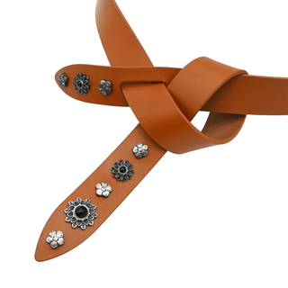 ISABEL MARANT | Tan Lecca Floral Studded Belt