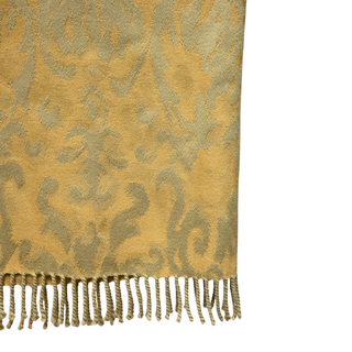 ANICHINI | Gold Baroque Jacquard Fringe Throw