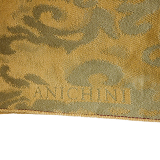 ANICHINI | Gold Baroque Jacquard Fringe Throw