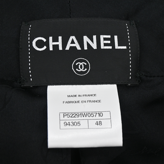 CHANEL | Black Tweed Satin Trim Overcoat