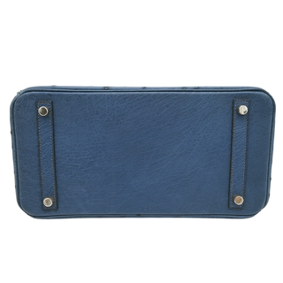 Blue Ostrich Leather Birkin 30 Bag